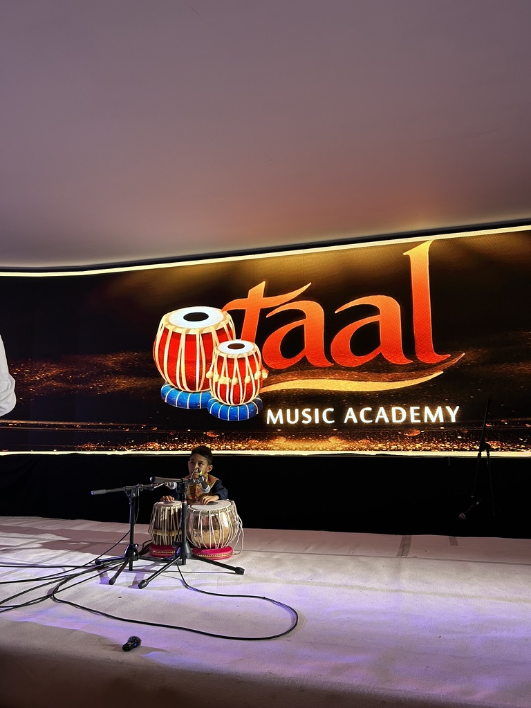 Young Taal Music Academy student performing a tabla solo
